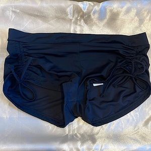 Black Scrunch Ties Booty Shorts